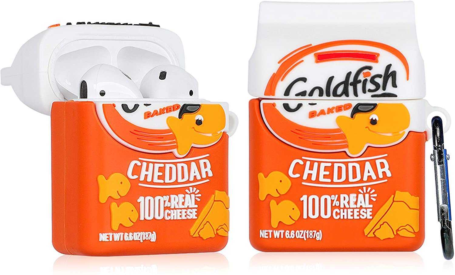 

Airpod 2/1 Case Soft Silicone Cute Cartoon Kawaii Funny Cover Food Fashion Protective Skin Accessories Keychain Girls Teens