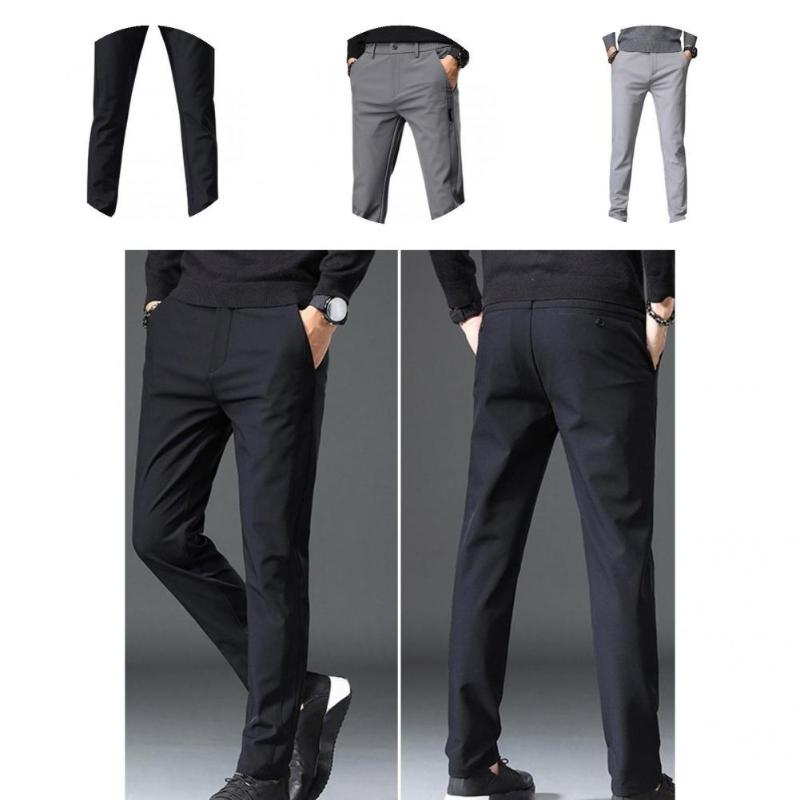 

Men's Pants Men Stylish Streetwear All Match Pure Color Stretchy Cargo For Office, Black