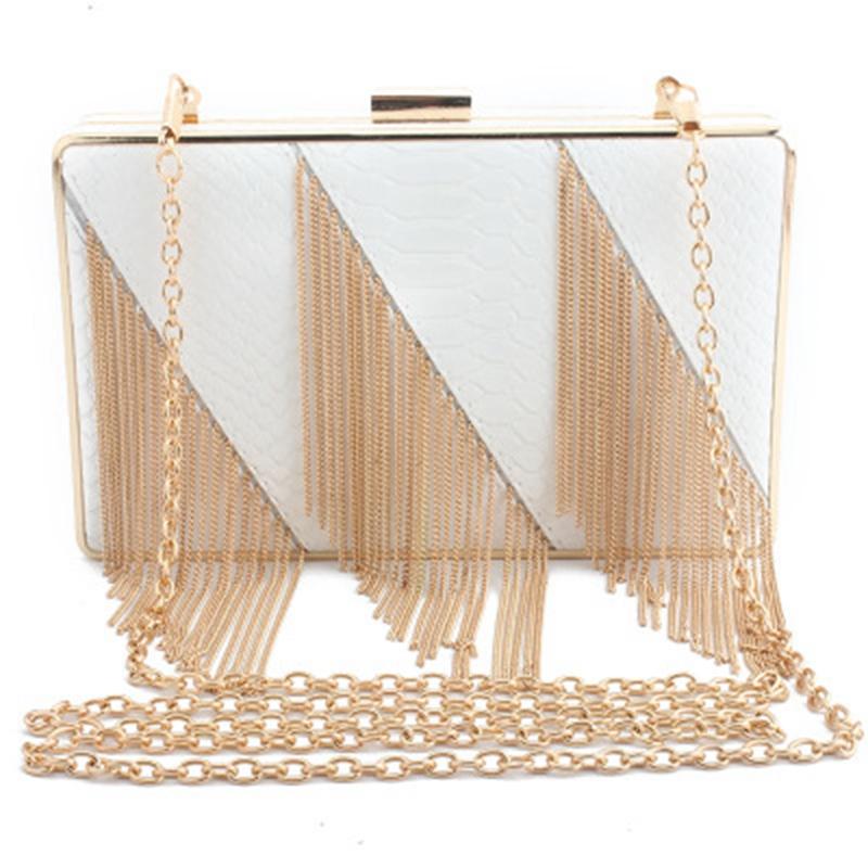 

Evening Bags Trend Waterfall Tassel Clutch Bag Ladies Fashion Shoulder Chain Messenger BagEvening, Hei