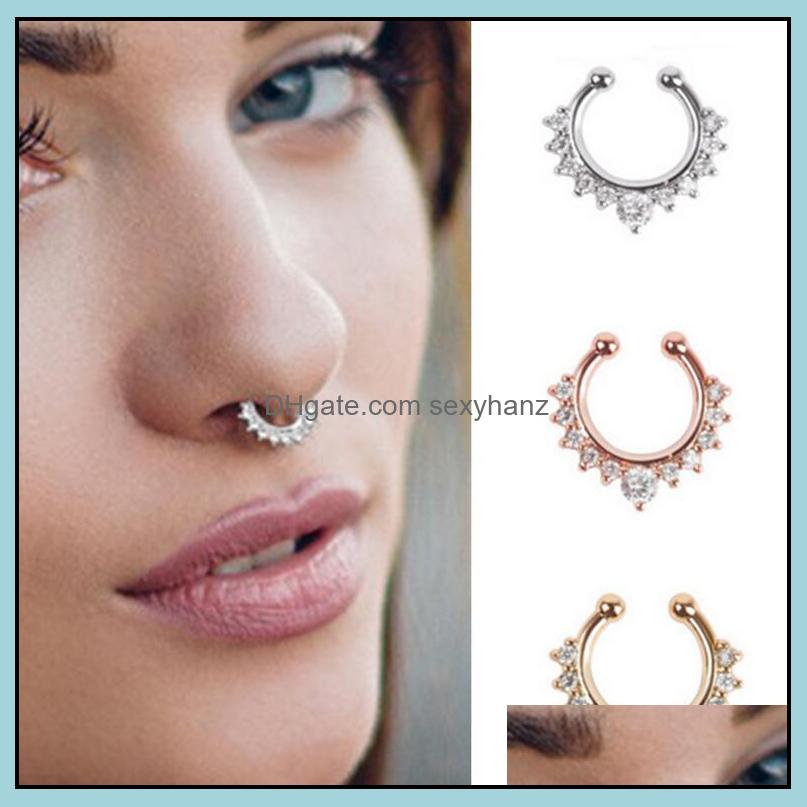 

Nose Rings Studs Body Jewelry C-Shaped Ring Stainless Steel Non-Perforated False Sterling Sier For Women Drop Delivery 2021 Facuo