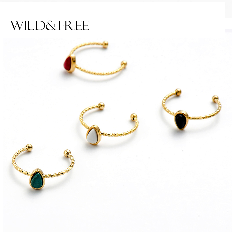 

Wild Free Vintage Gold Rings For Women Water Drop Natural Stone Twist Circle Bead Knuckle Midi Finger Boho Jewelry Gift 220716