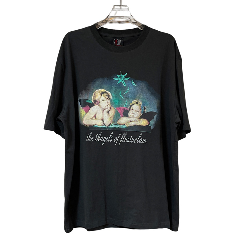 

22ss Europe Music Tour Tee Skateboard Men t shirt Spring Summer Women 1994 Angels Boys Distressed Short Sleeve Fashion Streetwear cotton Tshirt