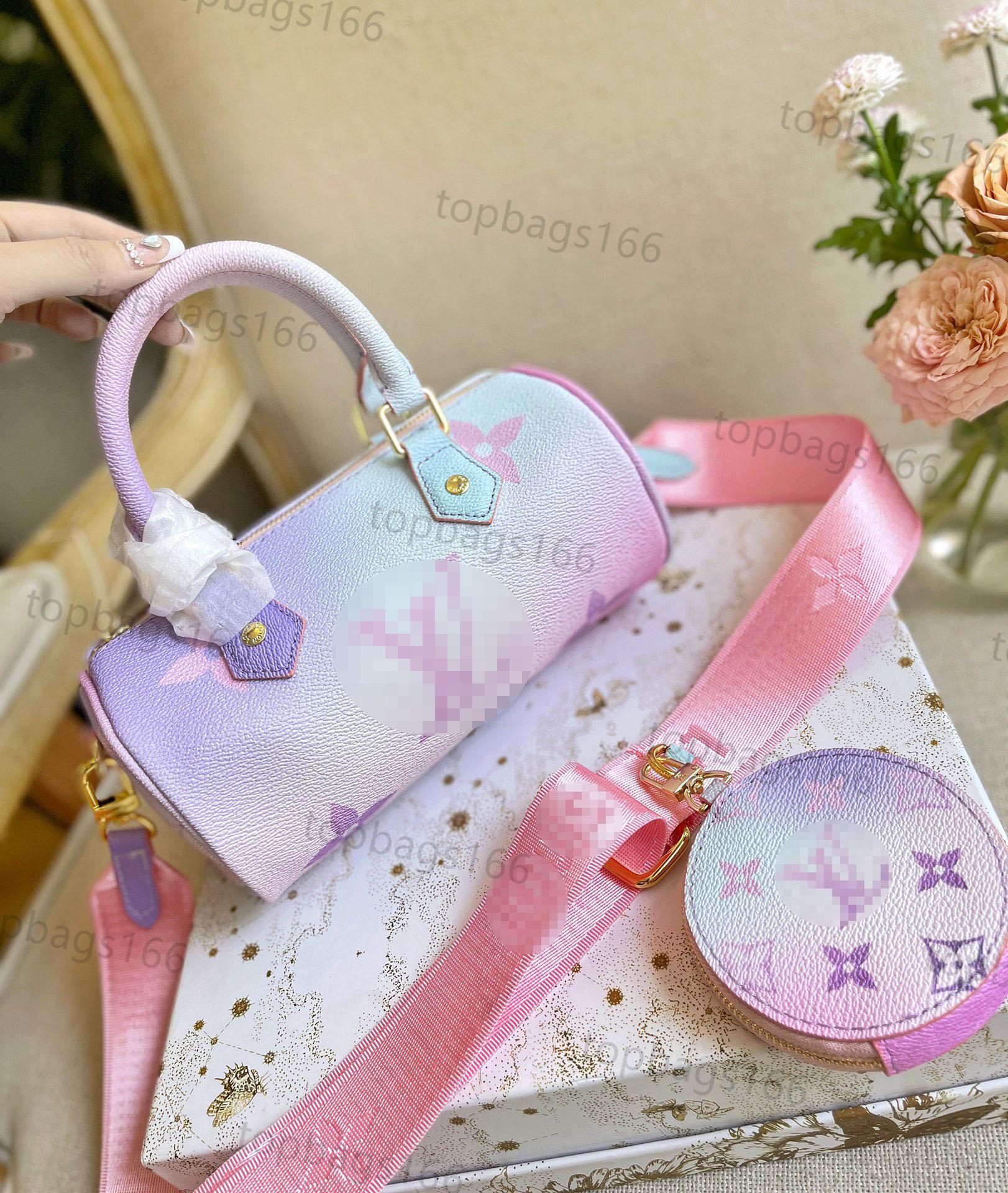 

PAPILLON BB Gradient Papillon baguette luxury designer bag Genuine Leather Bags tote bag clutch handbag designer bags fashion shoulder messenger package, Pink