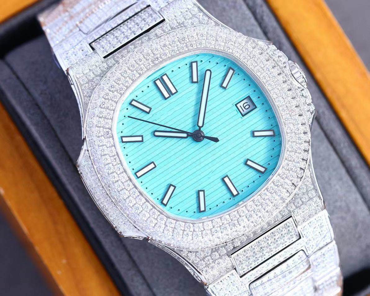 Limited Sale Diamond Men's Watch Automatic Mechanical 40mm Size Stainless Steel Strap Sapphire Stripped Life Waterproof-image-763186252
