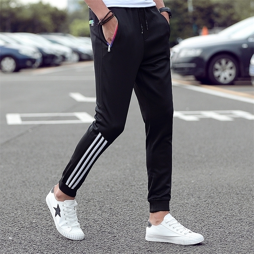 

Men's casual pants zipper pocket designer spring and summer high elastic elastic waist small feet pants large size boy 201128, 1508 gray