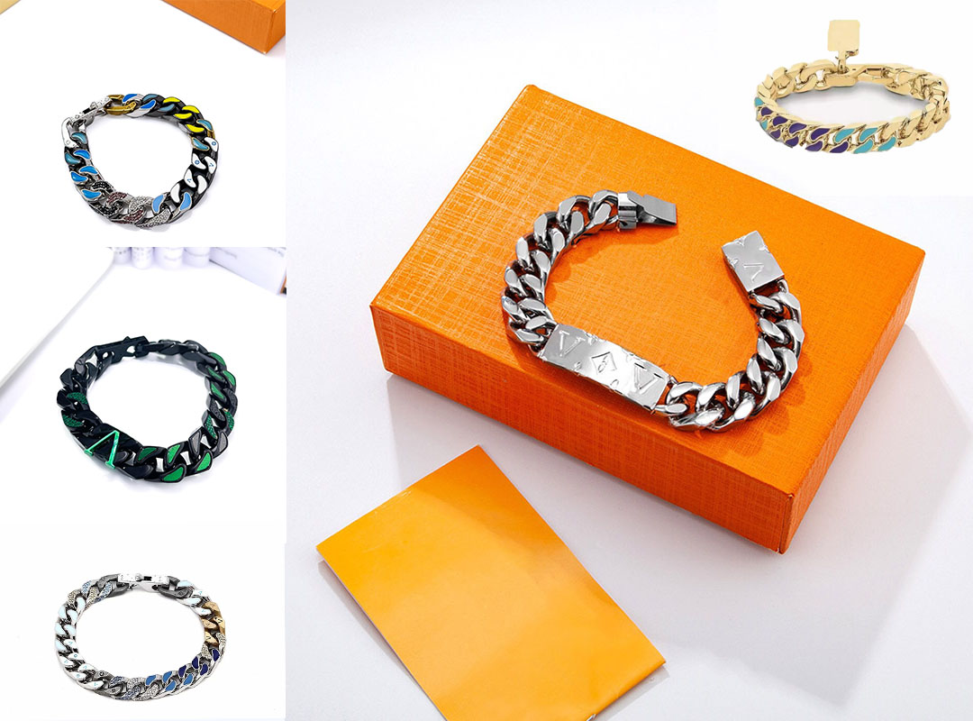 

Designer Bracelet Fashion Hip Hop Street Punk and Cowboy Style Cuban Link Chain Bracelets for Man Woman Top Quality Multiple Optional