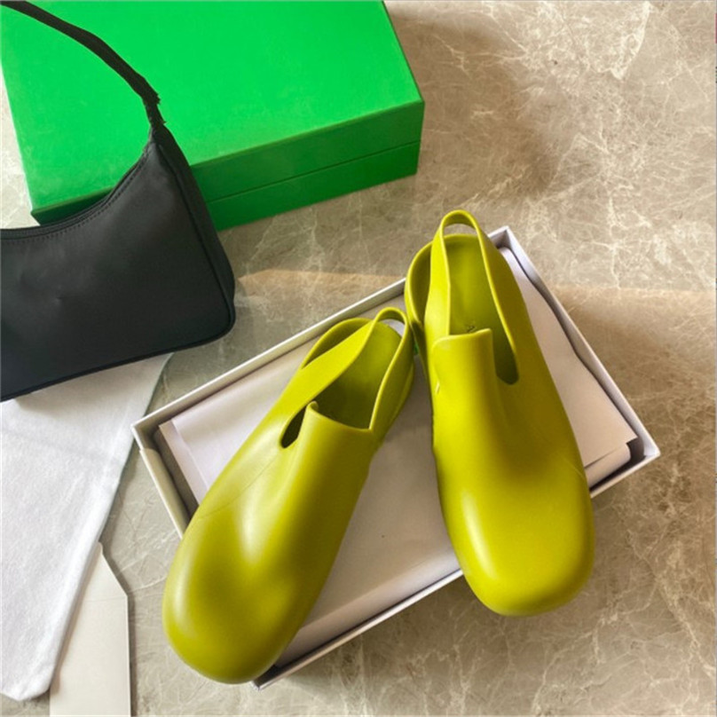 

Designers Rubber puddle Clog Sandals Smooth Matte Women Slippers Supportive Slingback Strap Loafers Slip-on Style botega Slides Branded jelly rain Shoes, Beige