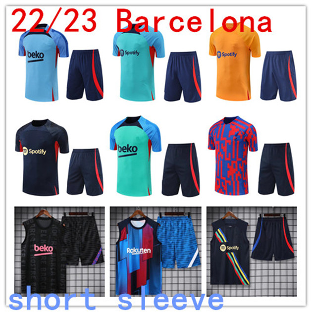 

22/23 men Barcelona TRACKSUIT soccer Jersey barca SET adult TRAINING SUIT 2022 2023 Short sleeve suit tracksuits