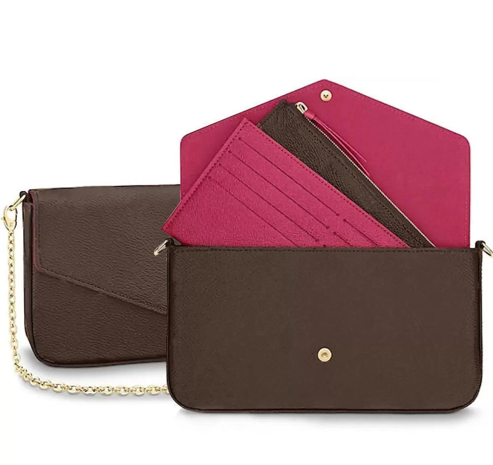 

The 2021 Luxury Designer High quality Messenger Classic Fashion three-in-one Women's One-shoulder crossbody bag, Box