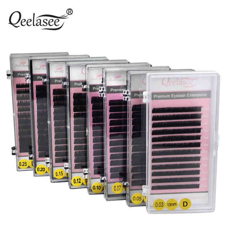 

Qeelasee 20pcs/lot mink eyelash extension fake eyelashes false individual eyelashes premium mink cilia lashes makeup eyelashes AA220316