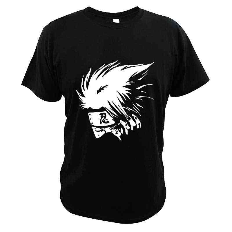 

Kakashi White Naruto-T Shirt Anime Adventure Manga Novelty Men's T Shirts Premium Summer 100% Cotton Top EU Size G220512, Black