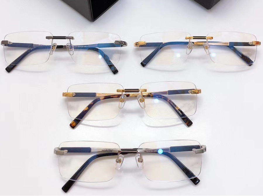 

Men Business Spectacle Frames Brand Designer Square Eyeglass Frame for Prescription Lens Man Rimless Optical Glasses Frames MB0349 Myopia Eyeglasses with Box