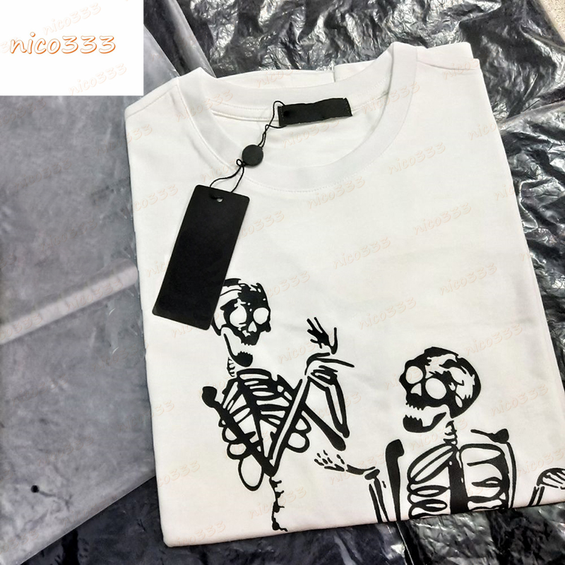 

22ss skeleton tee man skull letter print trend loose large size T-shirt round neck loose hundred fashion short sleeve