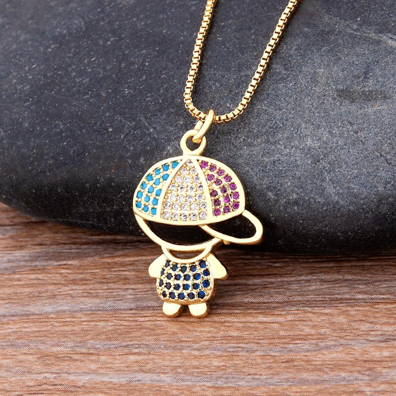 

Pendant Necklaces Fashion Design Girl Boy Women Girls Kids Copper Zircon Chain Necklace Charm Party Birthday Jewelry GiftsPendant NecklacesP