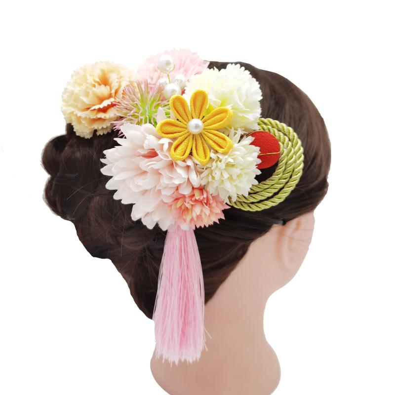 

Headpieces Japanese Ceremony Kimono Flower Hair Clips Hairpins Sets Women Headdress Quinceanera Wedding AccessoriesHeadpieces