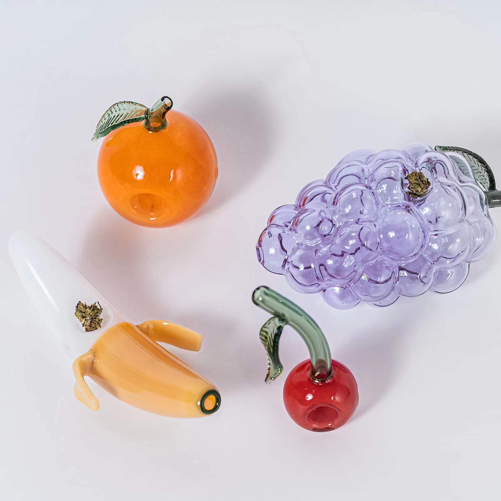 

High Quality Creative Fruit Tobacco Pipe Hand-blown Herb Bowl Glass Hand Smoking Pipe