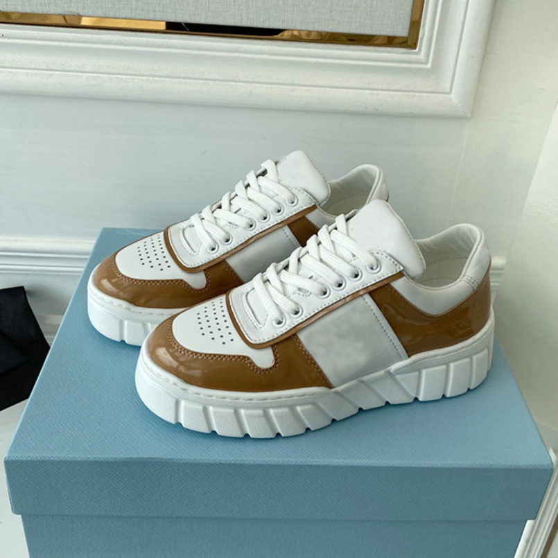 

2022 Men Women Platform Sneakers Modern Applique Designer Shoes Thick Flat Lace-up Fabric Casual Shoes High Quality Outdoor Trainers Shoes NO404