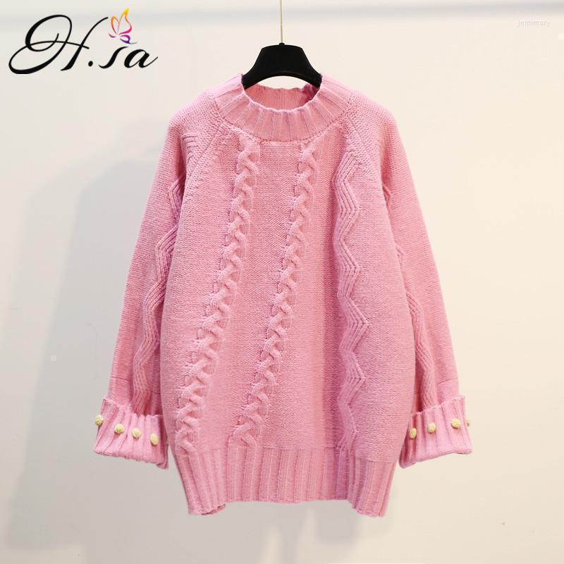 

Women's Sweaters Hsa Winter Knit And Jumpers For Women 2022 Oversized Pullovers Yellow Pink Outwear Korean Long Knitted Tops Female1 Jemi22, Hf200198 beige