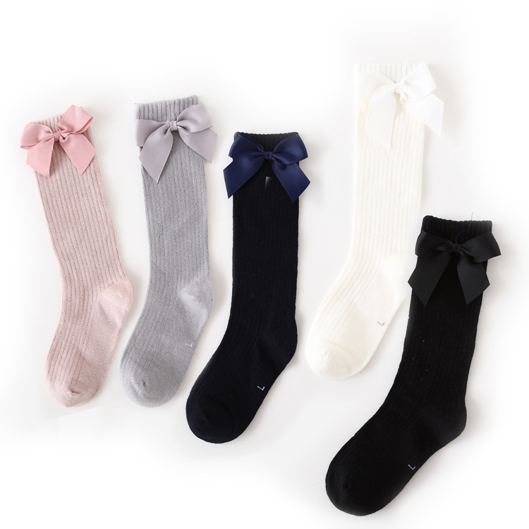 

Fashion Children cotton knitted socks Sweet Girls Bows princess sox 2022 fashion kids soft breathable legs 12T A8838, Mixed color