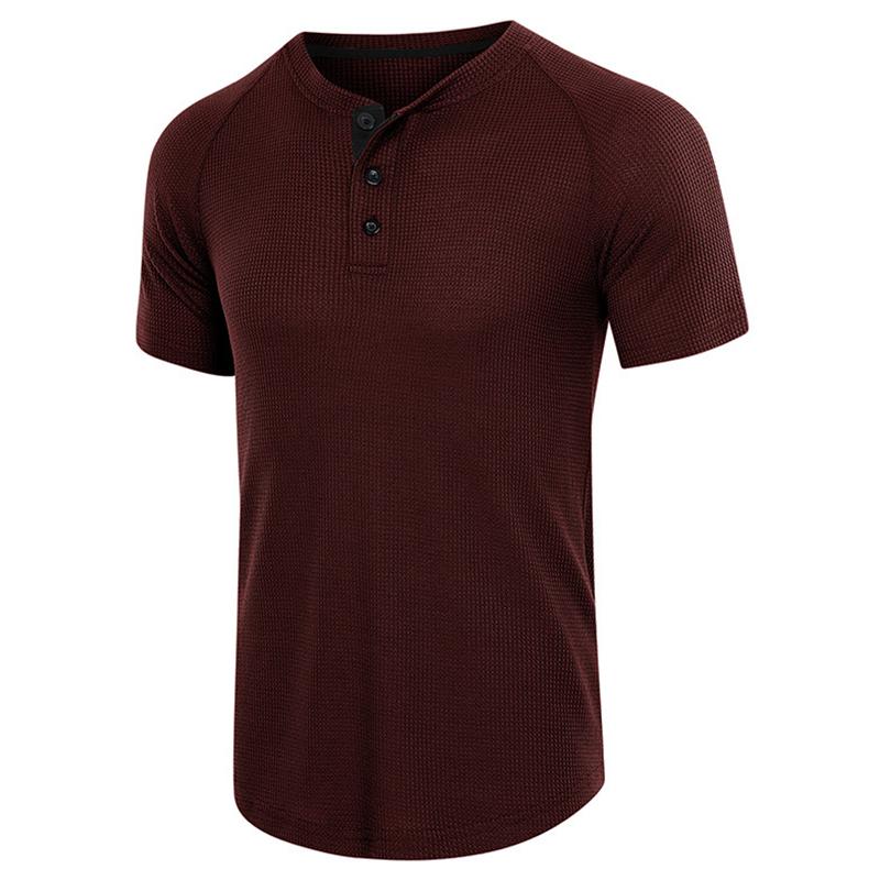 

Men' Casual Shirts Men' Summer Style Simple Pure Color Lapel T-shirt Stand-up Collar Button Slim Travel Meeting For Office BoyMen, Black