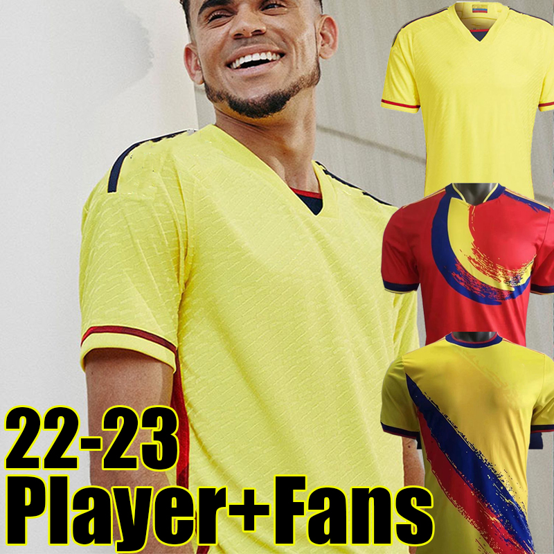 

2022 2023 FALCAO JAMES Soccer Jerseys 22/23 Fans Player Version CUADRAD GUARIN National Team VALDERRAMA Football shirt uniform Men -2XL, Gelunbiya 22-23 home