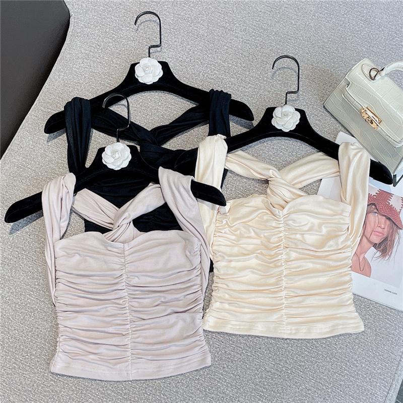 

Women' Tanks & Camis 2022 Summer Arrival Sleeveless V Neck Slim Sexy Tank Top Women Vest GE915Women, Black