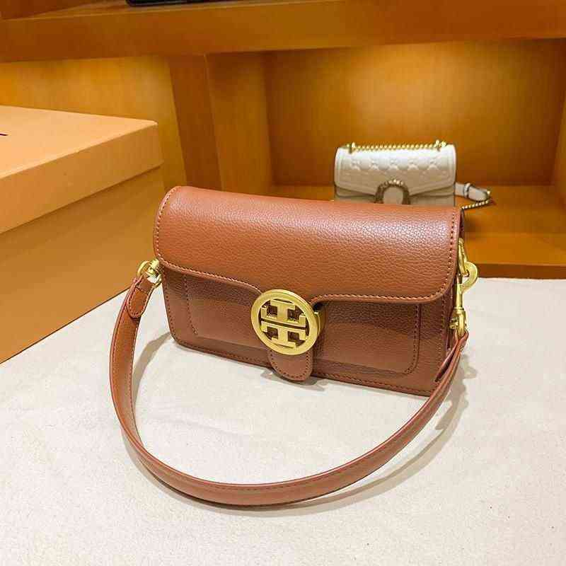 

Designer Tote Burchs Torys Hong Kong purchasing luxury leather bag for women summer Brown underarm bag 2022 messenger bag latest, Brown horizontal style small size