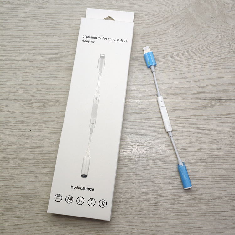 

iphone Audio Aux lightning earphones Jack Bluetooth version headphones with Remote for apple ios iphone13 headset headphone 8pin to 3.5mm Female by Bluetooth, White