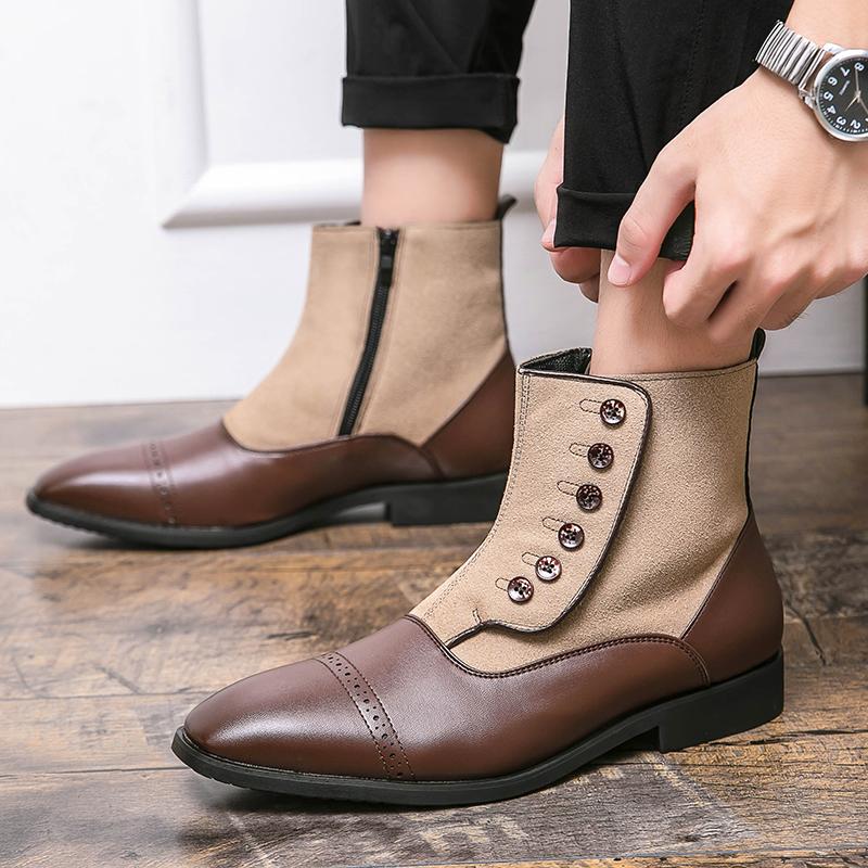 

Dress Shoes Oxford For Men Luxury England Italian Boots Formal Pointed Toe Male Wedding Plus Size 38-48, Black