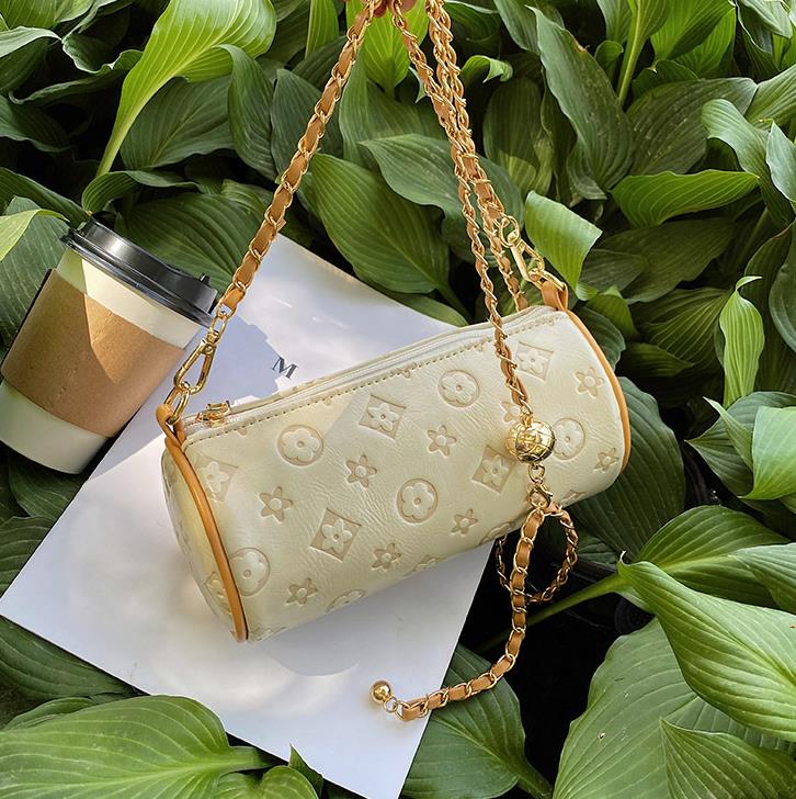 

Chain Bag Women's Summer Flower Cylinder Underarm Bag Niche Design Shoulder Messenger Bags, Green