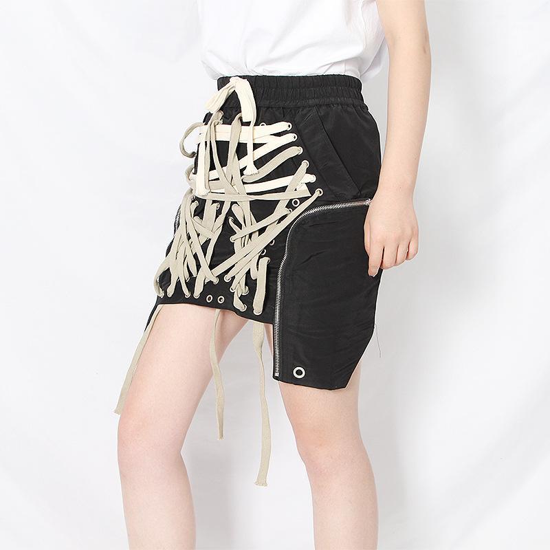 

3XL High Quality 2022 Fashion Lace Zipper Dark Irregular Elastic Waist Slim Women' Short Skirt Skirts, Model color