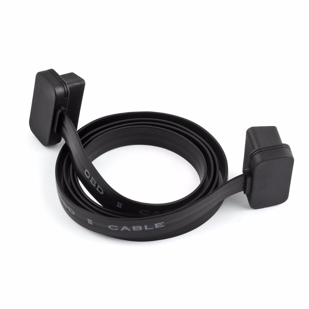 Nouveau nouveau cordon d'extension OBD2 de nouilles OBDII 60CM 16Pin ELM327 mâle au câble d'extension OBD 2 adaptateur de connecteur de câble de