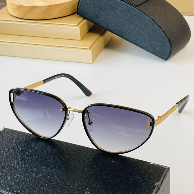 Cute Sexy Retro Cat Eye flying Sunglasses Women designer PR57WS Small Black blue White Triangle Vintage bar Ladies Symbole Glasses Red Metal Female