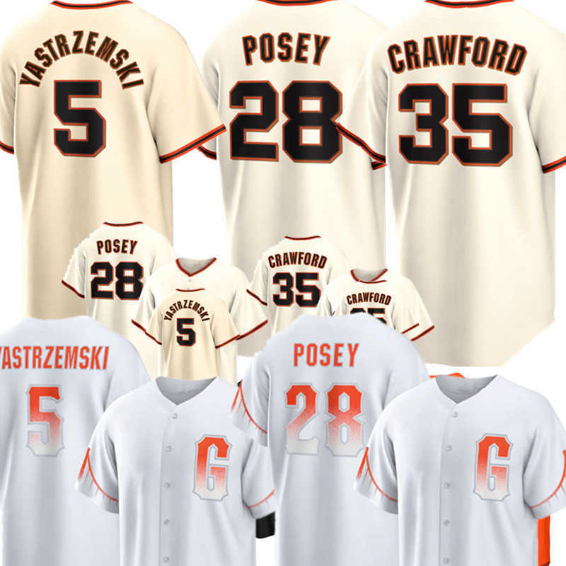 

2022 Buster Posey Brandon Crawford Belt Jersey San 35 Francisco Mike Yastrzemski Kevin Gausman Giants 28 Baseball Jerseys Barry Bonds Alex, Men
