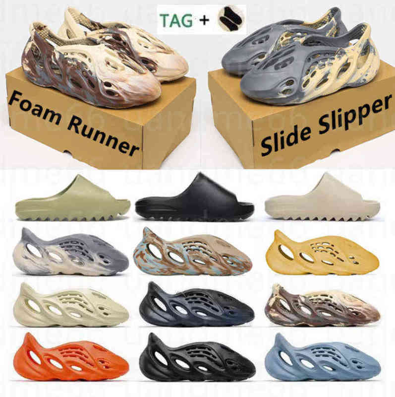

2022 Foam Runner Slipper MXT Moon Gray MX Cream Clay Men Women Slippers Shoes Ochre Vermillion Mineral Blue Triple Black Slides Designer BOOST