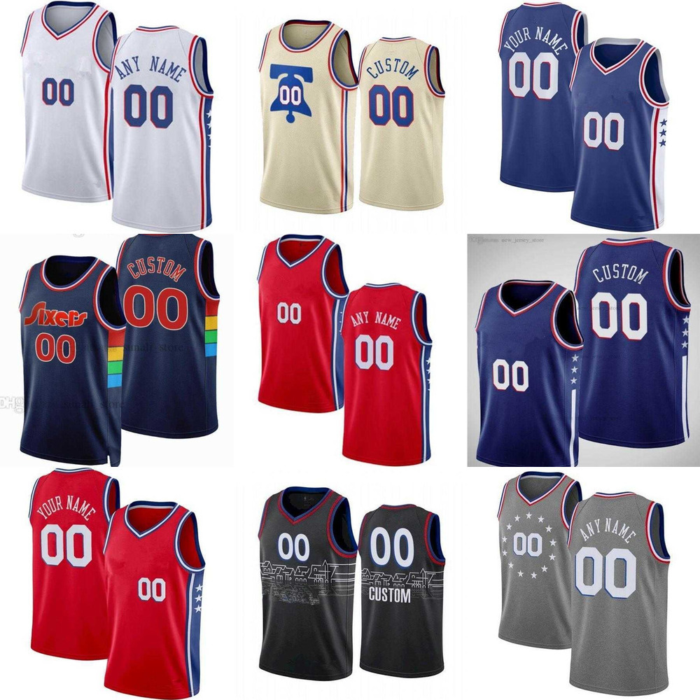 

75th Custom Jersey Philadelphia''76ers''Men Women Youth Charles 23 Bassey Danny 14 Green Isaiah 7 Joe Andre 2 Drummond Basketba, Color