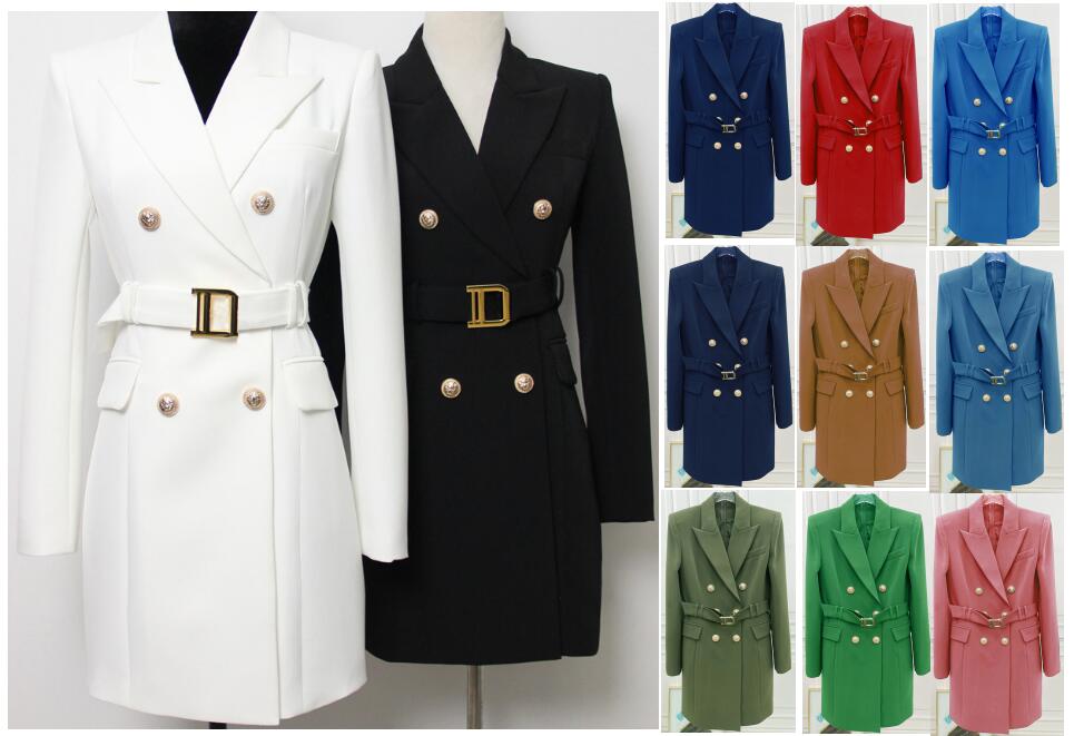 

Womens Suits & Blazers Spring Summer Autumn Winter Casual Slim Woman Long Jackets Skirt Fashion Lady Office Suit Pockets Business Notched Coat 19 Colors 8 Models S-3XL 2