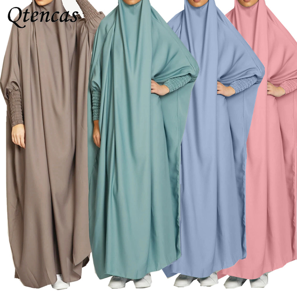 

Ramadan Eid Prayer Garment Abaya Dubai Muslim Dress Long Khimar Hijab Abayas for Women Turkey Jilbab Islam Niqab Djellaba Burka