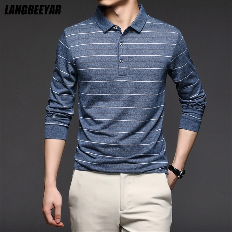 

Top Grade Fashion Brand Men Plain Polo Shirts For Men Striped Casual Designer Long Sleeve Tops Men's Clothing 220402, Fuchsia