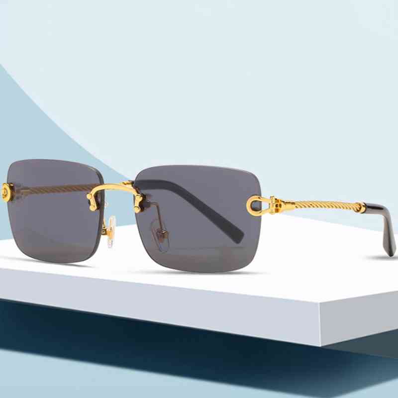

New Rimless Rectangle Sunglasses Women Men Shades Designer Gradient UV400 Retro Frameless Sunglasses TYJ-50