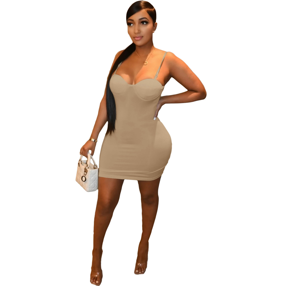 

2022 New design Spring Summer Autunm Sexy One Piece Rompers Nude Sleeveless Strap Women Jumpsuit Deep V Neck Short Club Romper Slim Fit Empire Waist Clohtes, Pink