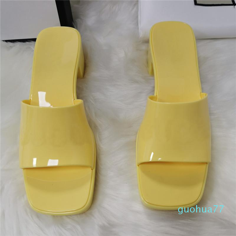 

Designer Women Slippers Chunky Rubber Slippers Jelly Sandals High Heels Sandal Summer Thick Bottom Slipper Beach Slides Alphabet Pink 2022, 16