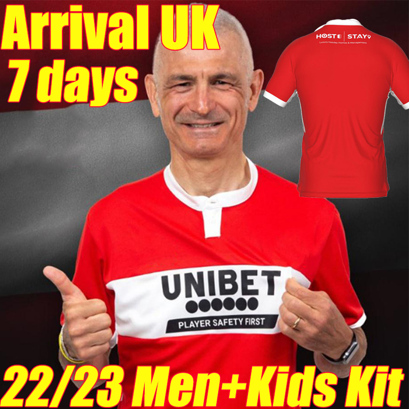 

22/23 Middlesbrough Soccer Jerseys 2022 2023 TAVERNIER PAYERO HOWSON MCNAIR BOLA Home HOGAN DEAN BELA PEDERSEN Men Kids Kit Football Shirt Uniforms, Mideersibao 22-23 home