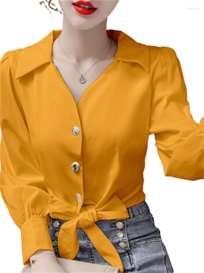 

Women' Blouses & Shirts Women Spring Summer Lady Fashion Casual Long Sleeve Turn-down Collar Bow Tie Solid Color Tops WY0332Women' Dway22, Purple