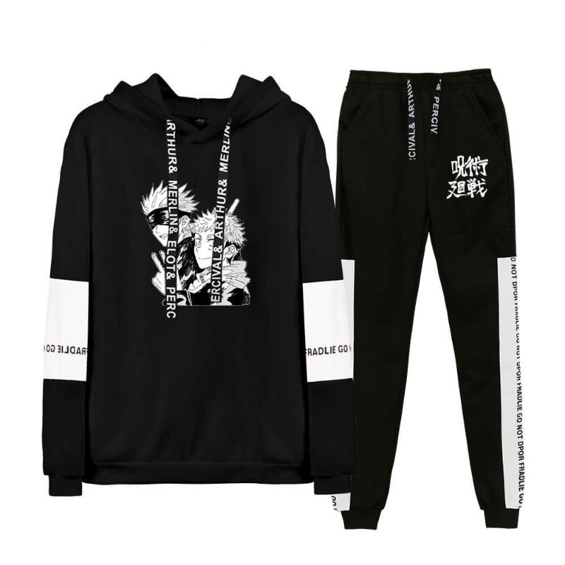 

Men' Tracksuits Jujutsu Jaisen Tracksuit Casual Long Sleeve Men/Women Hoodies Pants Two Piece Set Japanese Anime Harajuku Jogging SuitMen, Black1