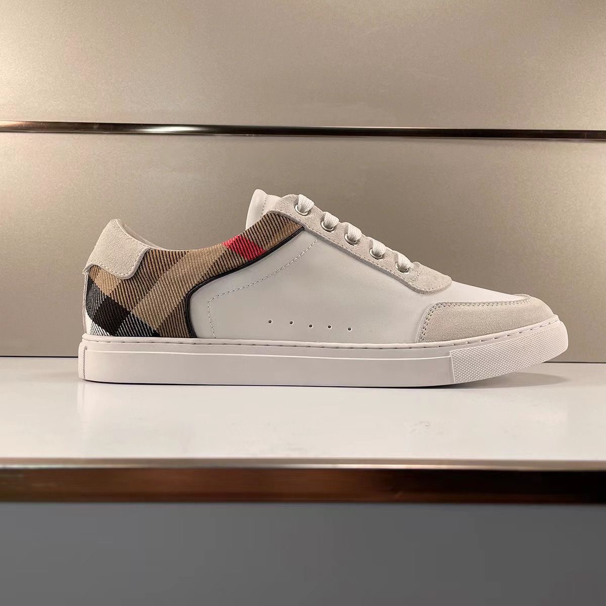 

Vintage Check Cotton Sneakers Luxury Designer men women striped house check shoes Lace-up Trainers Platform Casual Shoe size 38-45 05