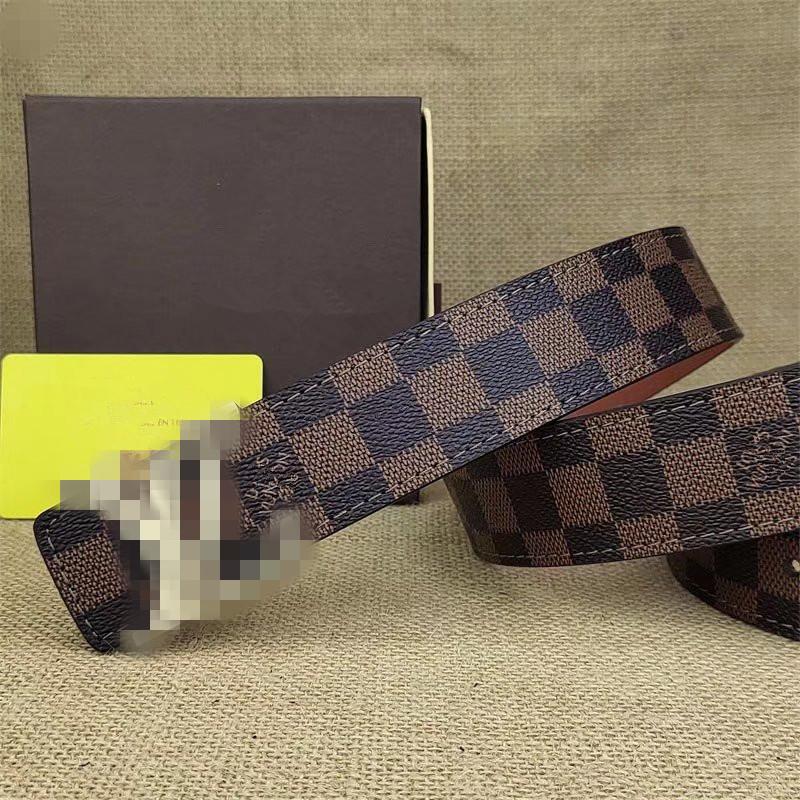 

LVS GGS Louiseity Vuttons Men designer Belt Classic fashion casual letter smooth buckle womens mens leather belt width 3.8cm with orange box, High quality + original gift box