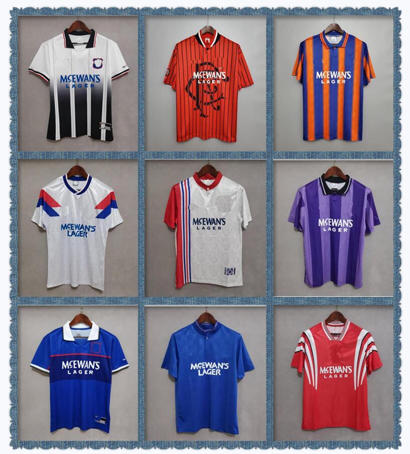 

87 90 92 93 94 95 96 97 99 01 08 Glasgow Rangers fc Retro soccer jerseys 20 21 GERRARD GASCOIGNE LAUDRUP gerrard MCCOIST football Uniforms, As pic