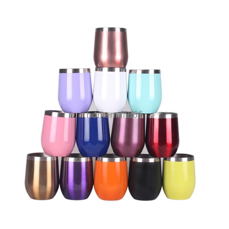 

Red Wine Cup Stainless Steel Hot Coffee Mug Tumbler Double Wall Egg Shape Cute with Lid Water Insulated Multi Color Thermo AA 2022