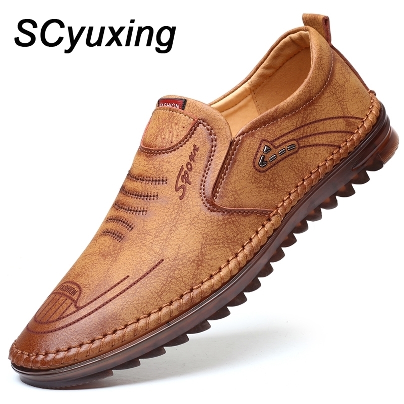 

Men Microfiber Leather Shoes 3844 Antislip Soft Tendon Bottom Outsole Man Casual Bussiness Youth Leather Loafers 220815, Brown